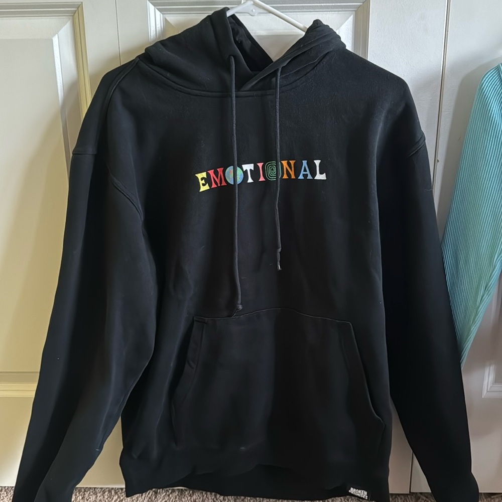 black graphic broken promises sweatshirt